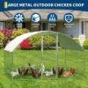 Chicken Coop, Chicken Run - 9.8'x6.5'x6.5' Large Metal Cage With Cover, Dome Roof Walk-in For Yard, Backyard, Farm -Furniture GUEST caa97603 e1de 4d98 8107 4a1d7b3cb635