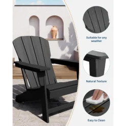 Outdoor Adirondack Chairs, HDPE Plastic Patio Chairs For All Weather, Weather-Resistant Fire Pit Chair With Wide Armrests & Slatted Back 18 Outdoor Adirondack Chairs, HDPE Plastic Patio Chairs For All Weather, Weather-Resistant Fire Pit Chair With Wide Armrests & Slatted Back -Furniture GUEST cac5eba4 0a26 43b9 86ef fa22f27d9def