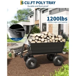 Poly Dump Cart - Heavy Duty 1200lbs Garden Cart With Quick-Release Dumping & No-Flat 13" Tires, Utility Wagon For Yard Work, Landscaping, Gardening 14 Poly Dump Cart - Heavy Duty 1200lbs Garden Cart With Quick-Release Dumping & No-Flat 13" Tires, Utility Wagon For Yard Work, Landscaping, Gardening -Furniture GUEST cb0b38eb 6b0a 4030 aec3 3840daaf1d9f