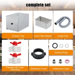 Commercial Grease Trap, 8 Lbs Stainless Steel Interceptor With Side Inlet, 5 GPM Grease Interceptor Trap -Furniture GUEST cb4c3883 560e 4fdc a0da ed64fc20fd87