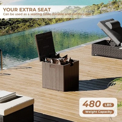 Outdoor Deck Box, 28 Gallon Resin Storage Container, Lockable Waterproof Storage Box 4 Outdoor Deck Box, 28 Gallon Resin Storage Container, Lockable Waterproof Storage Box - Image 2