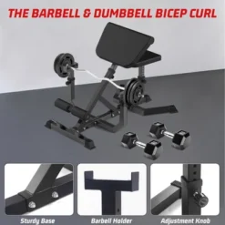 2-In-1 Roman Chair & Preacher Curl Bench Multi-Function Heavy-Duty Hyperextension Bench For Home With Adjustable Height For Arms, Ab, Back 14 2-In-1 Roman Chair & Preacher Curl Bench Multi-Function Heavy-Duty Hyperextension Bench For Home With Adjustable Height For Arms, Ab, Back -Furniture GUEST cb89c36c 77e3 46ca 86fb 57e70dfed59b