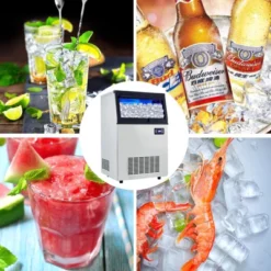 Commercial Ice Maker, 100lbs/24H Ice Machine, 50 Ice Cubes In 8-15 Minutes, Freestanding Cabinet Ice Maker With 33lbs Storage Capacity,2 Water Inlet -Furniture GUEST cf3ee3c5 6008 4afc 930a 6daea6f753ff