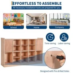 TROPOW Organizer Cubes With 2 Anti-Flip Fittings, 4 Castors And 2 Boxes For Home, School, Kindergarten, Natural 17 TROPOW Organizer Cubes With 2 Anti-Flip Fittings, 4 Castors And 2 Boxes For Home, School, Kindergarten, Natural -Furniture GUEST d018c831 b053 443c 9ebd e58e11623a13