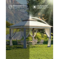11x11ft Pop Up Gazebo Tent With Mosquito Netting, Outdoor Canopy Shelter Easy Setup, Water & UV Resistant -Furniture GUEST d05f525d 7206 476f b0c0 32476a6fc32e