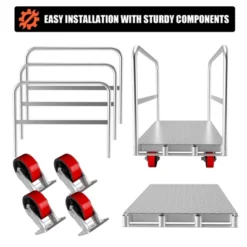 2-in-1 Heavy Duty Panel Truck Cart All Steel Platform Truck With 6'' Swivel Wheels Moving Platform Hand Truck With 2000 LBS Capacity For Garage -Furniture GUEST d0ef30fe 1ccf 44be 87cd 9076b815effd