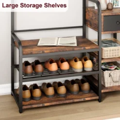 3-in-1 Hall Tree Coat Rack With Shoe Storage And Drawer, Heavy-Duty Steel Frame Entryway Bench, Multifunctional Mudroom Organizer 16 3-in-1 Hall Tree Coat Rack With Shoe Storage And Drawer, Heavy-Duty Steel Frame Entryway Bench, Multifunctional Mudroom Organizer -Furniture GUEST d199c7cb f803 4067 9783 edb3c47410bf