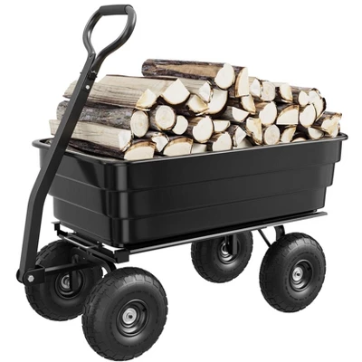 Poly Dump Cart - Heavy Duty 1200lbs Garden Cart With Quick-Release Dumping & No-Flat 13" Tires, Utility Wagon For Yard Work, Landscaping, Gardening 10 Poly Dump Cart - Heavy Duty 1200lbs Garden Cart With Quick-Release Dumping & No-Flat 13" Tires, Utility Wagon For Yard Work, Landscaping, Gardening - Image 8