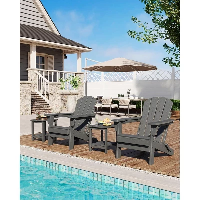 Folding Adirondack Chair, HDPE Outdoor All-Weather Fire Pit Chairs, Outdoor Wooden Lounge Chair, Modern Lounger Adirondack Chairs Ergonomic 10 Folding Adirondack Chair, HDPE Outdoor All-Weather Fire Pit Chairs, Outdoor Wooden Lounge Chair, Modern Lounger Adirondack Chairs Ergonomic - Image 8