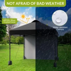10x10 Pop Up Canopy With Sidewalls For Outdoor, Portable Outdoor Canopy With One Push Setup, Easy Set-Up Waterproof Pop Up Tent For Outdoor Party -Furniture GUEST d356d165 0471 47f5 b839 de54f5a9296e