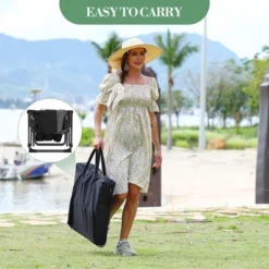 Oversized Camping Directors Chair 2 Pcs, Portable Folding Lawn Chairs For Adults Heavy Duty With Side Table, Outdoor Foldable Camp Chair With Pocket