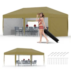 10x20 Pop Up Canopy Tent With 4 Sidewalls,Heavy Duty Outdoor Canopy With 3 Adjustable Height, Commercial Street Vendors Party Tents 30 10x20 Pop Up Canopy Tent With 4 Sidewalls,Heavy Duty Outdoor Canopy With 3 Adjustable Height, Commercial Street Vendors Party Tents -Furniture GUEST d43c24df e886 4952 a76a 535efbd1abc8