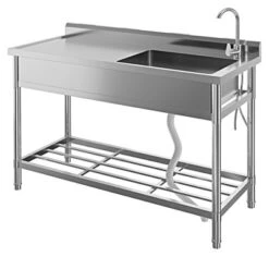 TROPOW Silver Stainless Steel Utility Sink – Freestanding Single Bowl For Kitchen/Laundry/Garage -Furniture GUEST d446f748 8473 4687 805a aa84d1eb642f