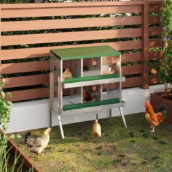 Chicken Nesting Box With Roll Out Egg Tray, Heavy Duty Galvanized Steel, Rustproof & Ventilated Laying Box For Chickens/Ducks, Wall Mount -Furniture GUEST d4b76bf8 311f 4068 89a2 158ab31e99dd