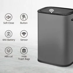14.5 Gal/55 L Motion Sensor Trash Can, Automatic Garbage Can With Soft-Close Lid And Handle, Rectangle Touchless Waste Basket -Furniture GUEST d4bd6555 fc85 4eb2 bd54 f6994849a4b2