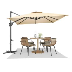 Cantilever Patio Umbrella 10x10ft Large Rectangle Umbrella Outdoor Market Umbrellas 360 Rotation Offset Hanging Outdoor Shade -Furniture GUEST d5544989 ea62 47e1 849d e233df438ea0