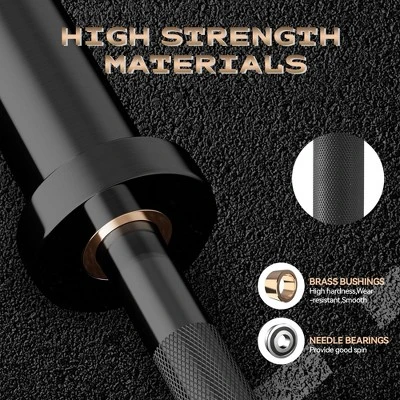 Barbell Bar For Weightlifting - 7FT Heavy Duty (1500LB/700LB), 4FT Short (500LB), 47" EZ Curl Bar - Fits 2" Standard Plates-Home Gym Strength Training 3 Barbell Bar For Weightlifting - 7FT Heavy Duty (1500LB/700LB), 4FT Short (500LB), 47" EZ Curl Bar - Fits 2" Standard Plates-Home Gym Strength Training - Image 2