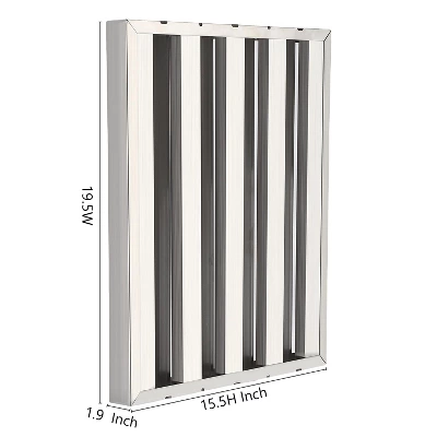 Pack Of 6 Commercial Hood Filters - 19.5"x15.5" 30 Stainless Steel, 5 Grooves Kitchen Range Hood Baffle Grease Filters 6 Pack Of 6 Commercial Hood Filters - 19.5"x15.5" 30 Stainless Steel, 5 Grooves Kitchen Range Hood Baffle Grease Filters - Image 4