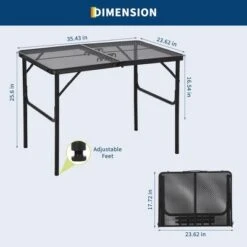 35"x24" Aluminum Folding Camping Table，Portable Table With Adjustable Height(16"–25"), Light-Weight For Indoor/Outdoor, Beach, Picnics, And RV Trips -Furniture GUEST d70cdb31 9096 44d8 b13c aebd572e8d77