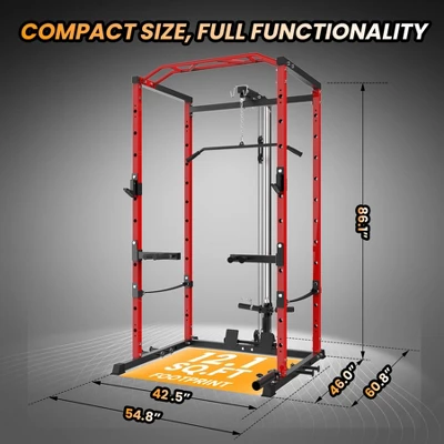 1600LBS Power Cage Squat Rack,Squat Machine With Dip Bar,Workout Equipment Home Gym 9 1600LBS Power Cage Squat Rack,Squat Machine With Dip Bar,Workout Equipment Home Gym - Image 7