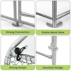 Chicken Coop, Large Chicken Run 9.8x13.1x6.5Ft - Metal Walk-in Cage With Cover, Outdoor Shelter For Ducks, Rabbits, Backyard Farm -Furniture GUEST dad79d5b 453a 46b0 8dfe c9bf4c64f266