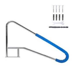 Pool Rails , Pool Handrails For Inground Pool 304 Stainless Steel Big Load Capacity Rustproof With Blue Grip Cover & Accessories -Furniture GUEST db03f454 34f1 4b82 856e cde05b4253cd