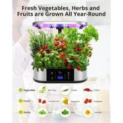 Hydroponic Growing System Indoor Garden 12 Pods, Indoor Herb Garden With 36W LED Full-Spectrum Plant Grow Light -Furniture GUEST db13a614 f0de 411a 8a96 97b64029a0c8