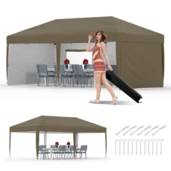 10x20 Pop Up Canopy Tent With 4 Sidewalls,Heavy Duty Outdoor Canopy With 3 Adjustable Height, Commercial Street Vendors Party Tents 27 10x20 Pop Up Canopy Tent With 4 Sidewalls,Heavy Duty Outdoor Canopy With 3 Adjustable Height, Commercial Street Vendors Party Tents -Furniture GUEST db251bb2 5ee9 4b67 8848 c86d71af88f7
