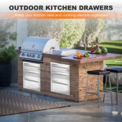 16" W X 21" H X 23" D Stainless Steel Flush Mount BBQ Drawers With Grooved Handle,for Outdoor Kitchen Island Or Patio Grill Station 14 16" W X 21" H X 23" D Stainless Steel Flush Mount BBQ Drawers With Grooved Handle,for Outdoor Kitchen Island Or Patio Grill Station -Furniture GUEST db533105 be6c 45e7 bbbb 5a6885865bd4