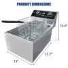 Dual-Tank Commercial Deep Fryer, Stainless Steel Countertop Fryer Machine With Baskets And Lids