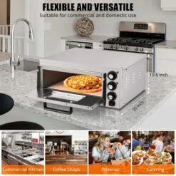 Commercial Countertop Pizza Oven,1800W Stainless Steel Electric Pizza Maker With Timer & Crumb Tray For Home/Restaurant -Furniture GUEST dc673348 b08e 49d1 87f8 626e08cd90a4