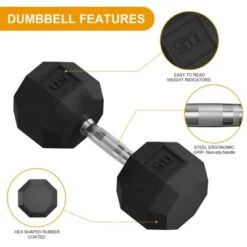 Premium Rubber Coated Hex Dumbbell Weight Set With Rack, Multiple Packages,210LB/350LB/450LB/550LB For Home Gym, Coated Hand Weights For Workouts -Furniture GUEST dc68fdde 6364 47ec 9429 7fe655dd6282