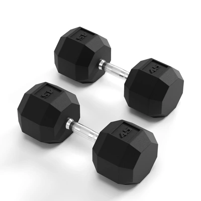 TROPOW Rubber-Coated Hex Dumbbell Set (5-50LB, 200-550LB Options) ¨C Black Home & Gym Weights For Strength Training & Full-Body Workouts 9 TROPOW Rubber-Coated Hex Dumbbell Set (5-50LB, 200-550LB Options) ¨C Black Home & Gym Weights For Strength Training & Full-Body Workouts - Image 7