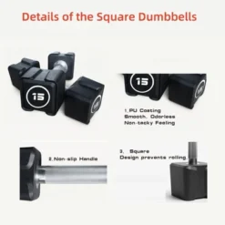 TROPOW PU Coated Hex Dumbbell Set (10KG/22LB X2) ¨C Black Non-Slip No-Roll Weights For Home Gym & Strength Training -Furniture GUEST dd375cf6 51c7 48a2 82bc 8690b8ff73f8