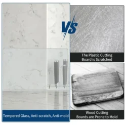 Cutting Board, 2 Pack Tempered Glass - Non-Slip Chopping Plate, Shatter & Heat Resistant For Kitchen Countertop 15 Cutting Board, 2 Pack Tempered Glass - Non-Slip Chopping Plate, Shatter & Heat Resistant For Kitchen Countertop -Furniture GUEST dd432881 c6d8 40b4 bfba 22a70db1334b