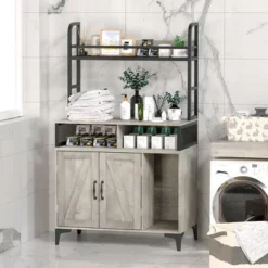 Cat Litter Box Enclosure With Shelves, Hidden Litter Box Cabinet , Wooden Pet House Storage Cabinet For Cat Toys -Furniture GUEST dd4369db badb 4a1c 8e58 388b758d48e9