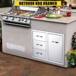 Stainless Steel Outdoor Kitchen Cabinet Door Set - Left Drawer + Right Door , NSF Double Wall, Includes Vent Panel For Grill/BBQ Islands & Fire Pits 16 Stainless Steel Outdoor Kitchen Cabinet Door Set - Left Drawer + Right Door , NSF Double Wall, Includes Vent Panel For Grill/BBQ Islands & Fire Pits -Furniture GUEST ddab6f32 1edd 43ef b5ff 5b39bdfd64ca