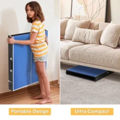 Table Tennis Set, Ping Pong Table Portable - 60x26 Inch With Demountable Net, 2 Paddles, 3 Balls, Waterproof Tabletop For Indoor Outdoor, Blue -Furniture GUEST de5be61d 6b2f 4786 a788 2941503c7b4d