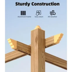 10x13 Ft Outdoor Aluminum Pergola, Heavy-Duty Woodgrain Patio Pergola With Retractable Canopy Sun Shade Cover, UV-Resistant Metal Gazebo -Furniture GUEST de8058c2 bea9 4366 8f7c eb1626afc861