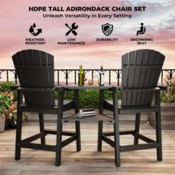 Outdoor Recycled Poly Adirondack Barstools With Connecting Tray, Tall Adirondack Chairs Bar Chairs For Deck, Patio Bar Stool Chair Set Of 2 17 Outdoor Recycled Poly Adirondack Barstools With Connecting Tray, Tall Adirondack Chairs Bar Chairs For Deck, Patio Bar Stool Chair Set Of 2 -Furniture GUEST de92f84e 1035 4573 9014 a90942cd0aab