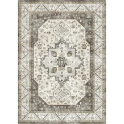 Area Rug Floral Washable Living Room Non-Slip Low-Pile Rugs Kitchen Rugs