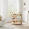 Gold Bar Cart 2-Tier With Wheels, Gold Serving Cart With Wine Rack & Glass Holders For Living Room, Kitchen, Dining -Furniture GUEST e016452d b080 4bbc 91cb 42a540714239