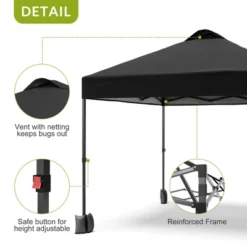 10x10 Pop Up Canopy With Sidewalls For Outdoor, Portable Outdoor Canopy With One Push Setup, Easy Set-Up Waterproof Pop Up Tent For Outdoor Party -Furniture GUEST e106e674 5ff4 4cda 9693 a2c459cffc1f