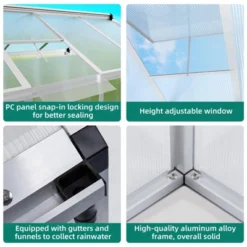 TROPOW 6x10 Greenhouses For Outdoors, Walk-in Greenhouse With Heavy Duty Aluminum Frame & PET Panels, Drainage System And Easy Assembly, Silver 12 TROPOW 6x10 Greenhouses For Outdoors, Walk-in Greenhouse With Heavy Duty Aluminum Frame & PET Panels, Drainage System And Easy Assembly, Silver -Furniture GUEST e12ada81 8148 4f01 bc02 b523664dee95