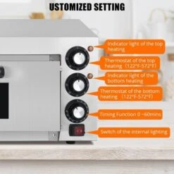 Commercial Countertop Pizza Oven,1800W Stainless Steel Electric Pizza Maker With Timer & Crumb Tray For Home/Restaurant -Furniture GUEST e141c09d 2d60 4a2e b011 898810db2a64