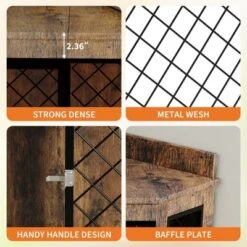 51.3" Corner Dog Crate Furniture With 360¡ã Rotating Feeder, Decorative Dog Crates Dog Cage TV Stand Wooden Dog Kennel End Table -Furniture GUEST e1dcb30e 6559 49af b8d3 8aeb3e2b4304