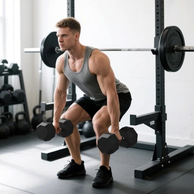 TROPOW Rubber-Coated Hex Dumbbell Set (5-50LB, 200-550LB Options) ¨C Black Home & Gym Weights For Strength Training & Full-Body Workouts 6 TROPOW Rubber-Coated Hex Dumbbell Set (5-50LB, 200-550LB Options) ¨C Black Home & Gym Weights For Strength Training & Full-Body Workouts - Image 4