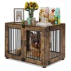 Dog Crate Furniture For Small Breeds - Chew-Resistant Dual-Door Kennel With Locking Wheels, Modern Farmhouse Indoor Pet End Table, Brown -Furniture GUEST e2617014 920c 434d bb0c 13e8533b2f09