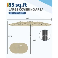13FT Outdoor Umbrellas For Patio, Double-Sided Rectangular Patio Umbrella With Fade Resistant Canopy For Deck Pool Garden Backyard -Furniture GUEST e2844eeb 120f 4dfd b833 b4d2fbaa5ae3