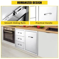 Stainless Steel Outdoor Kitchen Cabinet Door Set - Left Drawer + Right Door , NSF Double Wall, Includes Vent Panel For Grill/BBQ Islands & Fire Pits 12 Stainless Steel Outdoor Kitchen Cabinet Door Set - Left Drawer + Right Door , NSF Double Wall, Includes Vent Panel For Grill/BBQ Islands & Fire Pits -Furniture GUEST e346761d 903e 472c bfb6 3b0865c053d4
